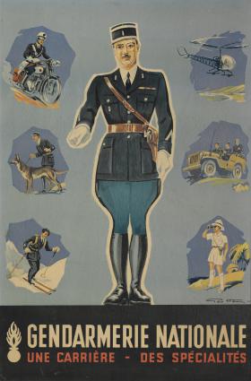 Affiche d’engagement dans la gendarmerie. Fonds privé Bousquet.