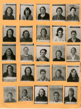Trombinoscope féminin de l’établissement de Lyon, 1940.
