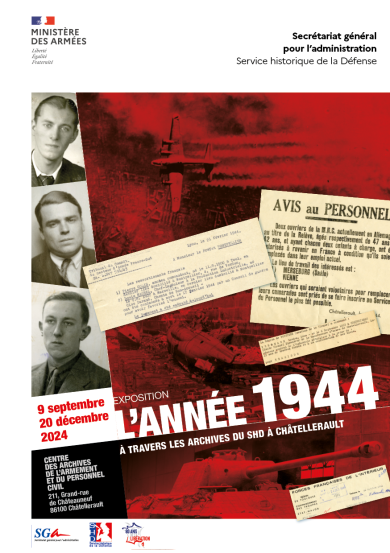 affiche exposition Exposition « L’année 1944 à travers les archives du SHD à Châtellerault » du 9 septembre au 20 décembre 2024
