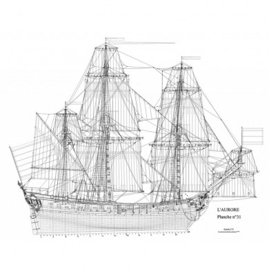 Dessin de la frégate Aurore