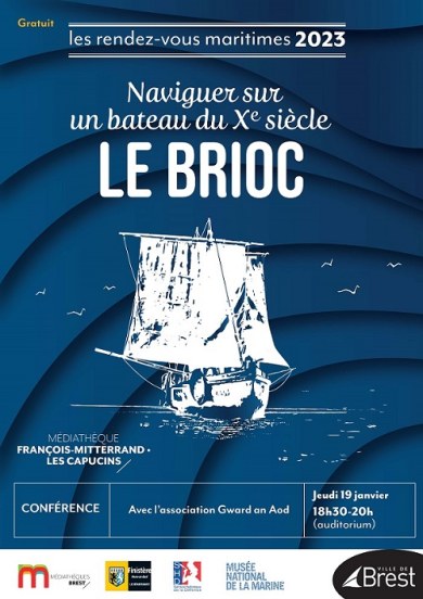 Affiche des RDV maritimes de Brest, le jeudi 19 janvier à la médiathèque de Brest