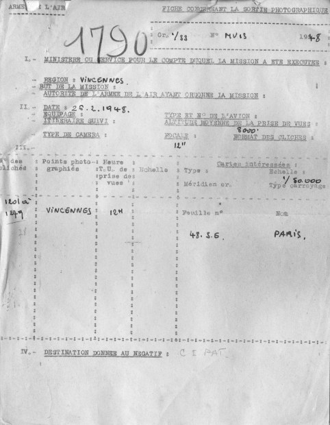 Fiche concernant la sortie aérienne n°1790